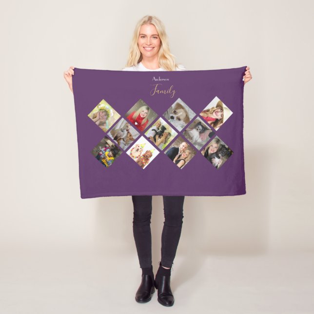 Purple Instagram Blanket 11 Photo Collage (In Situ)