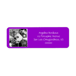 Purple Instagram Collage Return Address Label