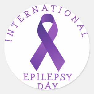 Purple International Epilepsy Day Ribbon Support  Classic Round Sticker
