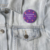 Purple International Womens Day Custom Size 6 Cm Round Badge (In Situ)