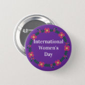 Purple International Womens Day Custom Size 6 Cm Round Badge (Front & Back)