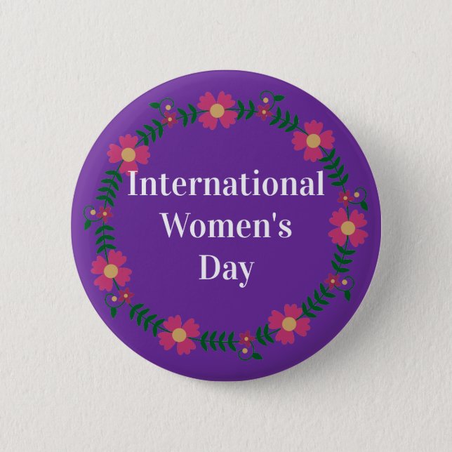 Purple International Womens Day Custom Size 6 Cm Round Badge (Front)