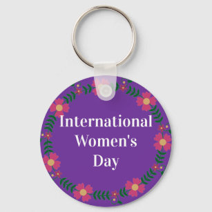 Purple International Womens Day  Key Ring