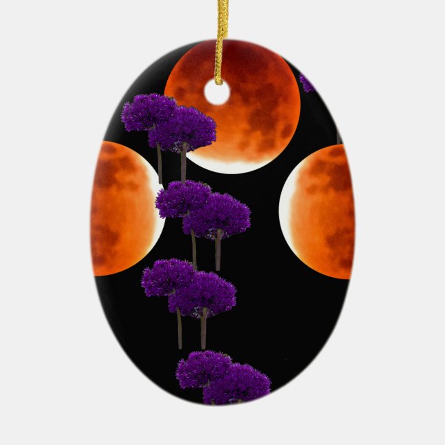 Purple Intrusion Ceramic Tree Decoration (Front)