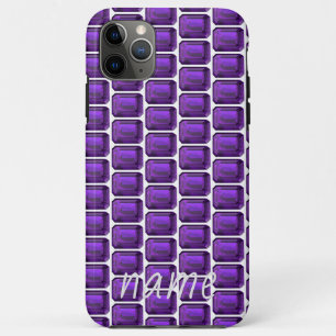 Purple iPhone case Amethyst Pattern with Monogram