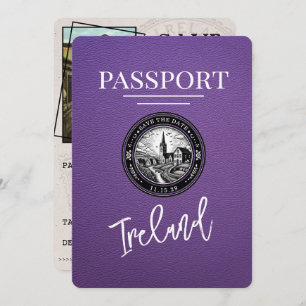 Purple Ireland Passport Save The Date