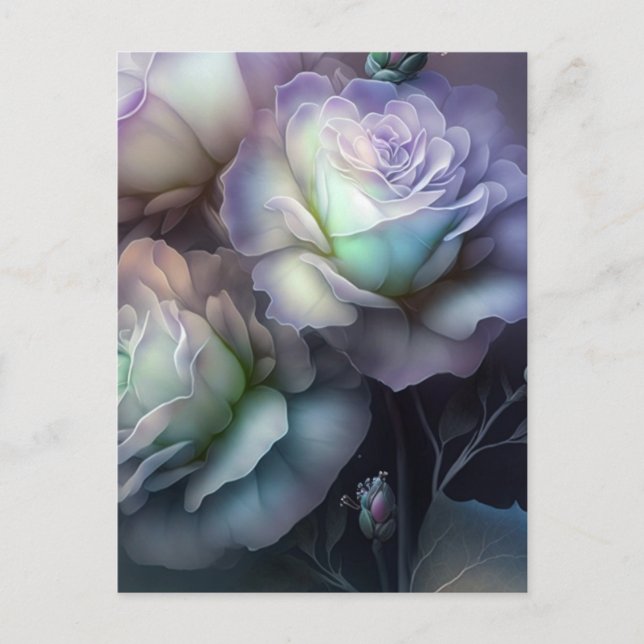 Purple Iridescent Flowers Close Up Postcard (Front)