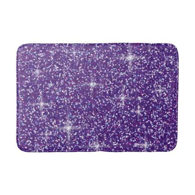 Purple iridescent glitter bath mat (Front)