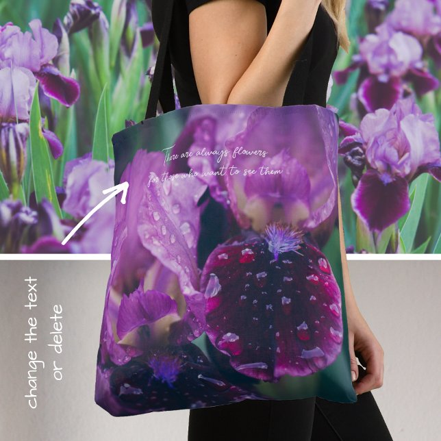 Purple iris after rain tote bag (Creator Uploaded)