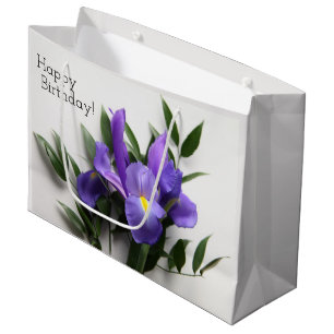 Purple iris arrangement large gift bag