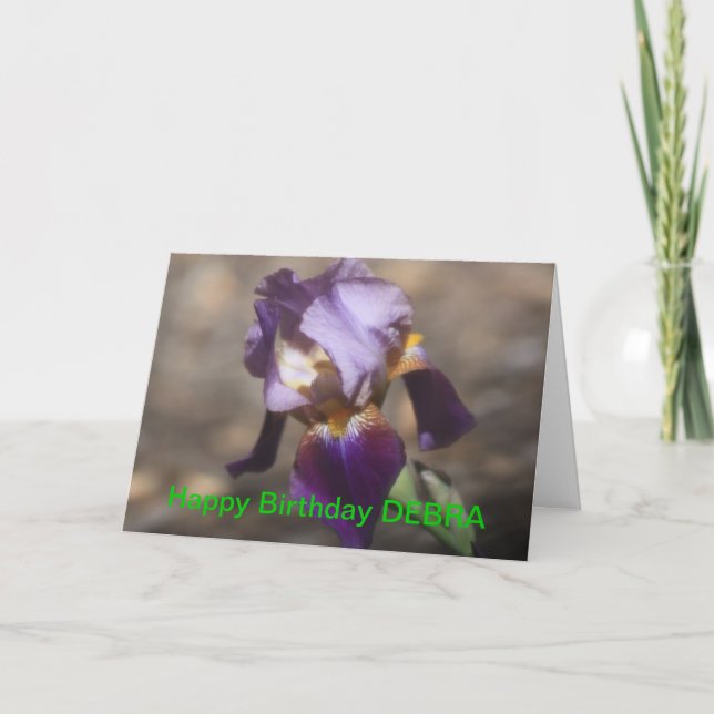 PURPLE IRIS BIRTHDAY Card (Front)