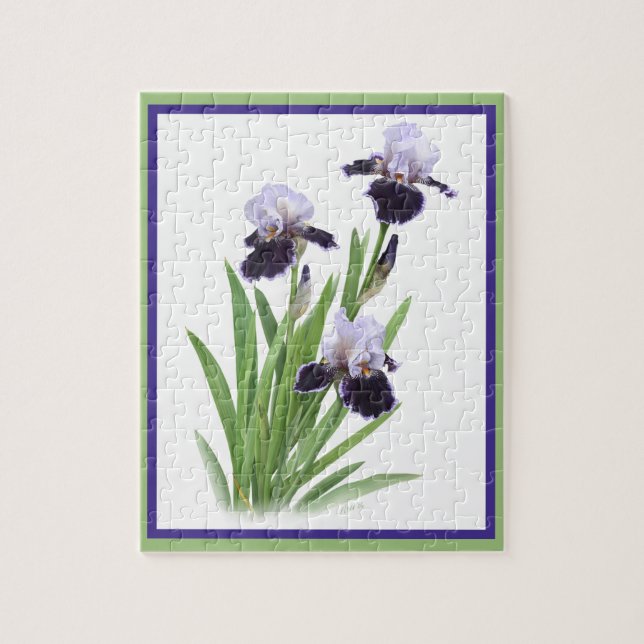 Purple Iris Botanical Art Jigsaw Puzzle (Vertical)