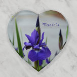 Purple Iris Botanical Photographic glass Paperweig Paperweight<br><div class="desc">An elegant single royal purple Iris blossom against shades of pale grey and fresh green in this beautiful photographic botanical floral glass paperweight. Irises commonly represent wisdom, faith, hope, courage and valour. The birth flower of February is the Iris suggesting loyalty and faithfulness. The Iris is also the 25th wedding...</div>