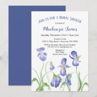 Purple Iris Bridal Shower Invitation Spring Floral