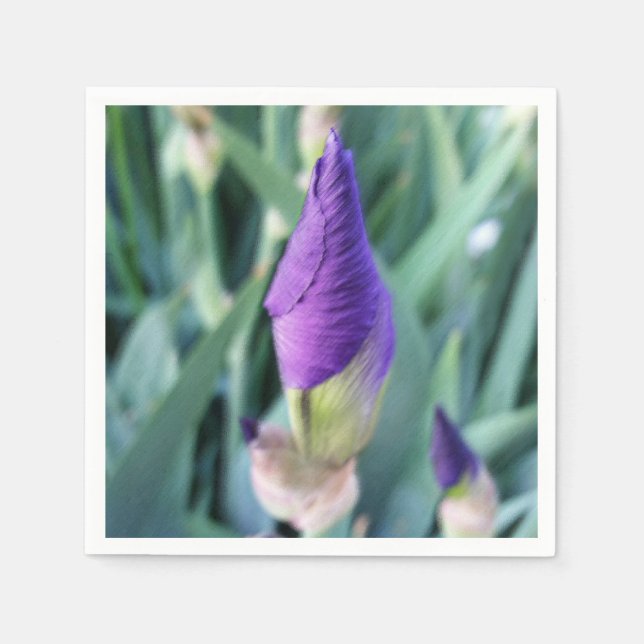 purple iris bud napkin (Front)