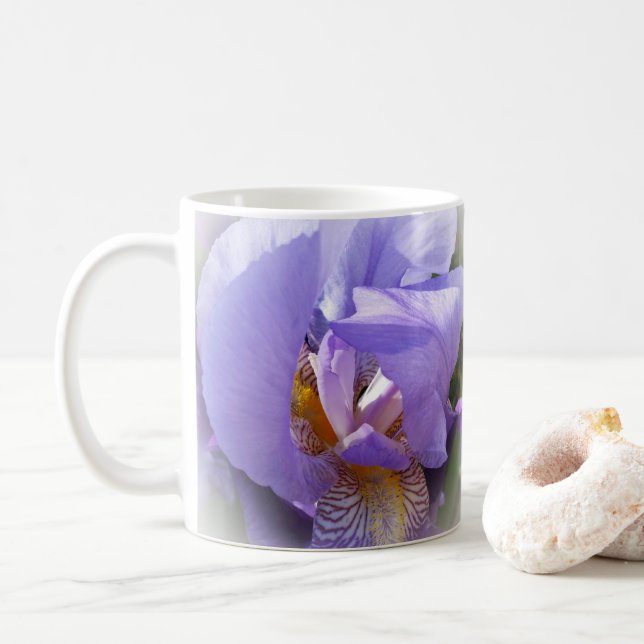 purple iris coffee mug (With Donut)