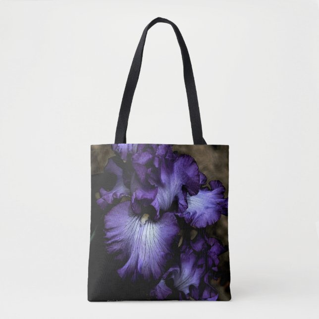Purple Iris Cross Body Tote Bag (Front)