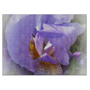 purple iris cutting board