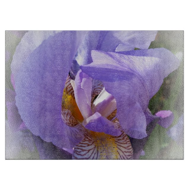 purple iris cutting board (Front)