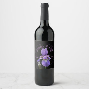 Purple Iris Elegant Wine Label