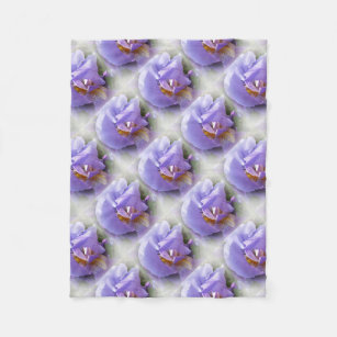 purple iris fleece blanket
