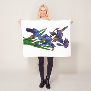 Purple Iris Fleecy Blanket