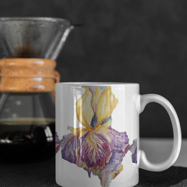 Purple iris floral coffee mug (Creator Uploaded)