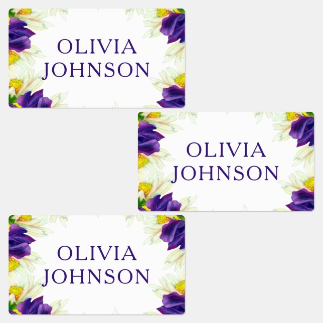 Purple Iris Floral Personalised Name Clothing (Group)