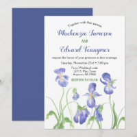 Purple Iris Floral Wedding Invitation
