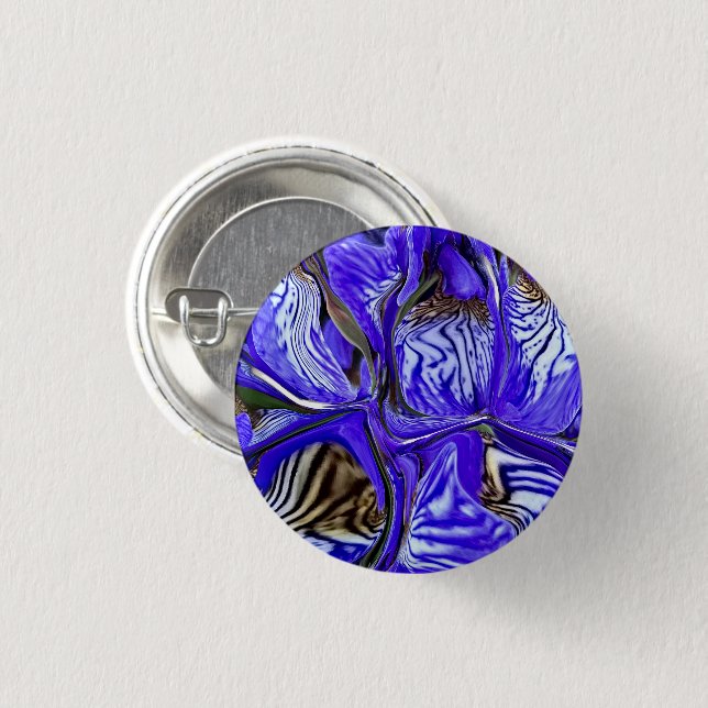 Purple Iris Flower 3 Cm Round Badge (Front & Back)