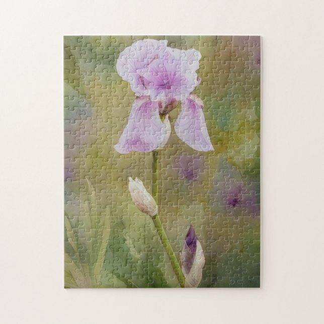 Purple Iris Flower Art Puzzle (Vertical)
