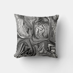 Purple Iris Flower / Black & White / Cushion