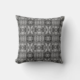 Purple Iris Flower / Black & White / Mirror / Cushion