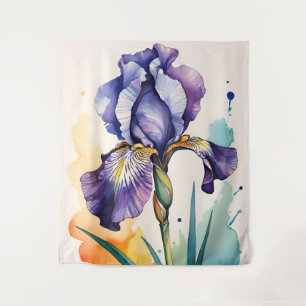 Purple Iris Flower Bloom Tapestry