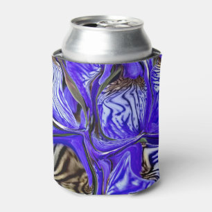 Purple Iris Flower Can Cooler