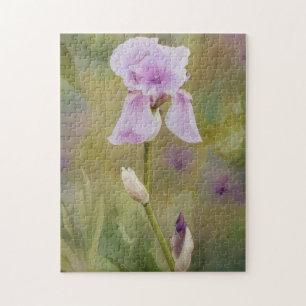 Purple Iris Flower Floral Art Puzzle