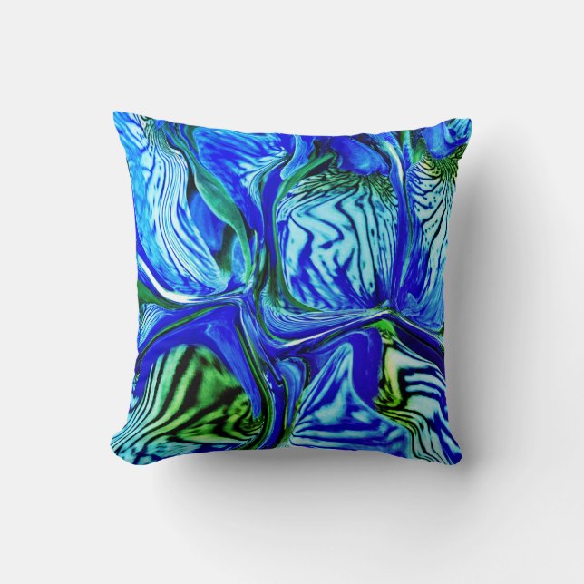 Purple Iris Flower / Greenleaf / Cushion (Front)