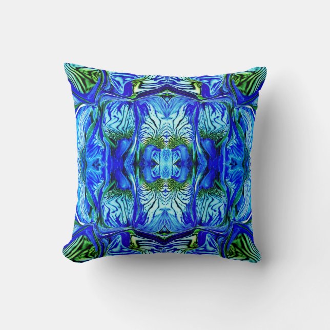Purple Iris Flower / Greenleaf / xFour / Cushion (Front)