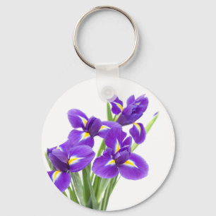 purple iris flower key ring