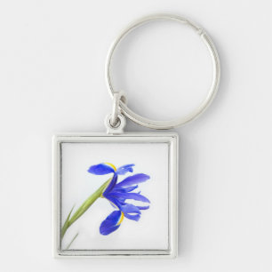 Purple Iris Flower Key Ring
