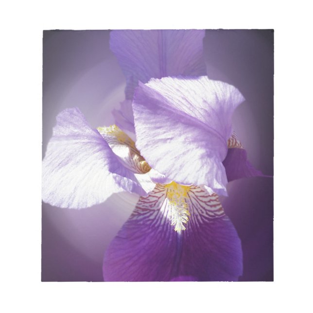 purple iris flower notepad (Front)