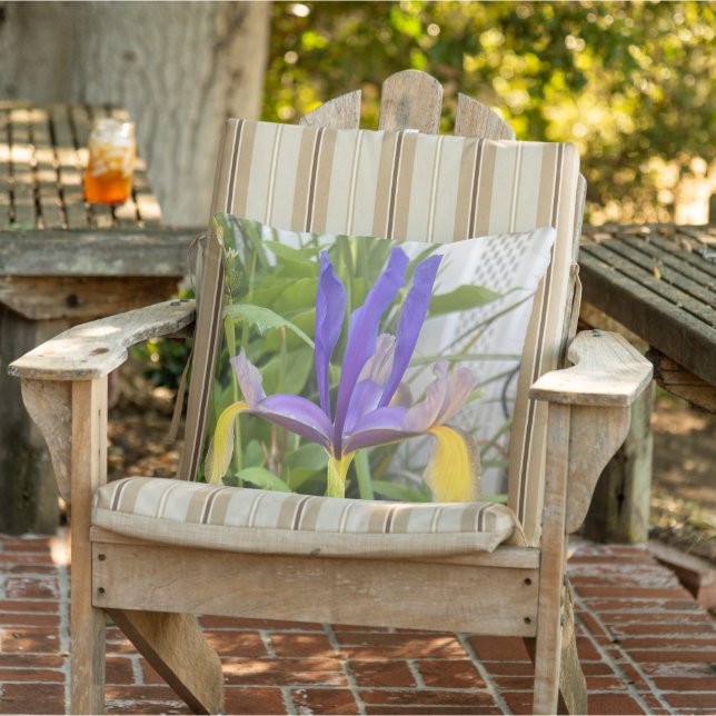 Purple Iris Flower Outdoor Garden Nature Photo Cushion (Chair)
