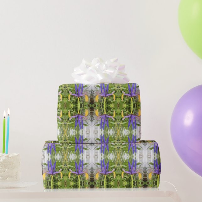 Purple Iris Flower Outdoor Garden Nature Photo  Wrapping Paper (Party Gifts)
