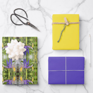 Purple Iris Flower Outdoor Garden Nature Photo Wrapping Paper Sheet