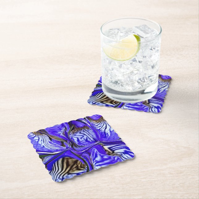 Purple Iris Flower Paper Coaster (Insitu)