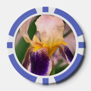 Purple Iris Flower Photo Clay Poker Chips