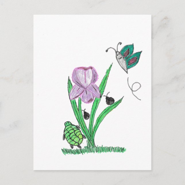 Purple Iris Flower  Postcard (Front)