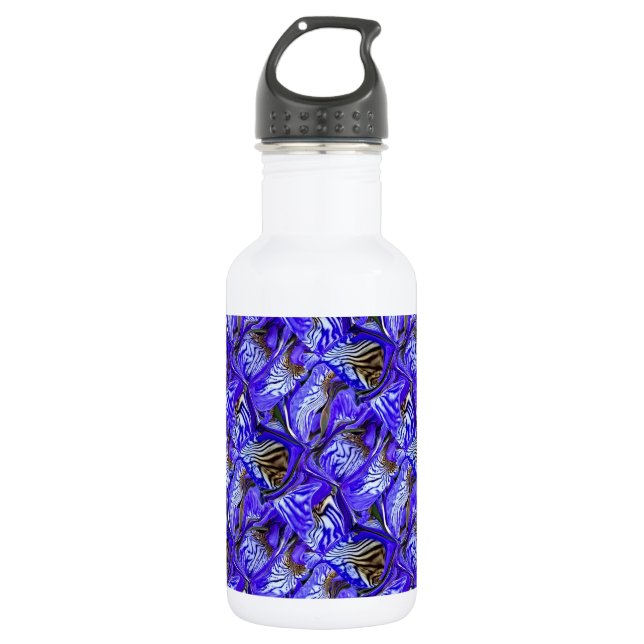 Purple Iris Flower / Slanted / Tiled / 532 Ml Water Bottle (Front)