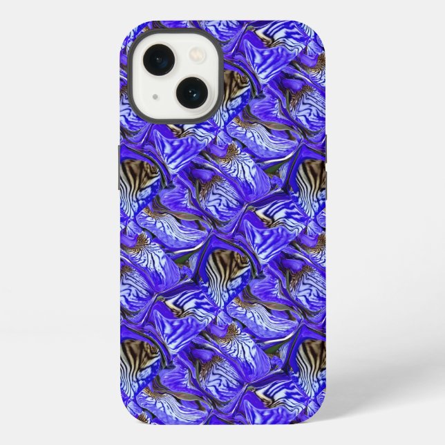 Purple Iris Flower / Slanted / Tiled / iPhone Case (Back)