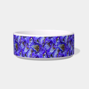 Purple Iris Flower / Slanted / Tiled / Pet  Bowl